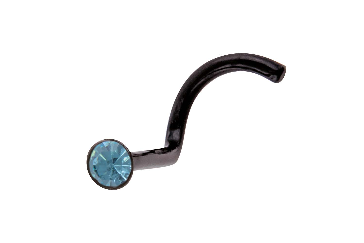 Flexibler Acryl Nasenstecker Nasenpiercing schwarz mit KRISTALL ++SALE++